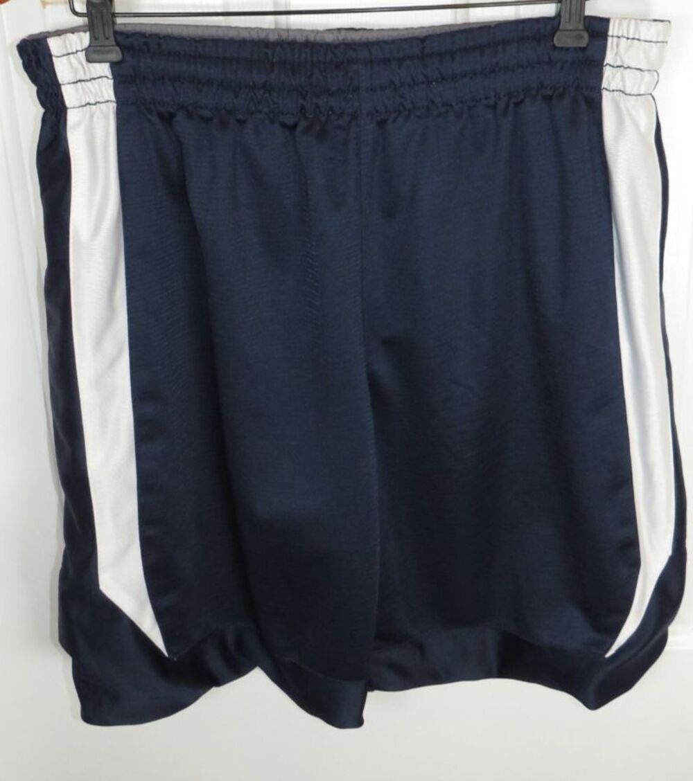 Y2K Starter Reversible Basketball Shorts Navy Gray Baggy Pockets Large Vintage